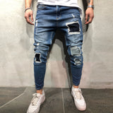 Patched Jeans Streetwear 3687