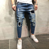 Patched Jeans Streetwear 3687