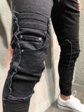 Patchwork Jeans Random Ripped 3690