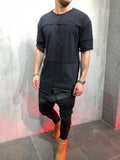 Raw Edge Patched T-Shirt 3698