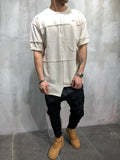 Raw Edge Patched T-Shirt 3698