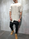 Raw Edge Patched T-Shirt 3698
