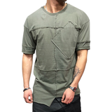 Raw Edge Patched T-Shirt 3698