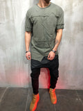 Raw Edge Patched T-Shirt 3698