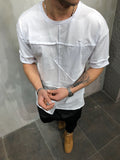 Raw Edge Patched T-Shirt 3698